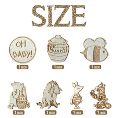 56 piece Winnie confetti with 7 Pooh designs