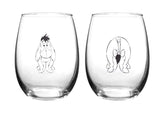 Winnie the Pooh Eeyore wine glass set two pack 16 oz