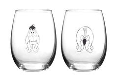 Winnie the Pooh Eeyore wine glass set two pack 16 oz