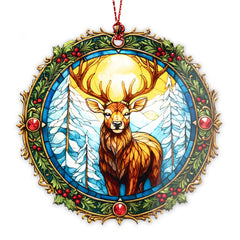 Winter Deer Ornament on a Christmas tree