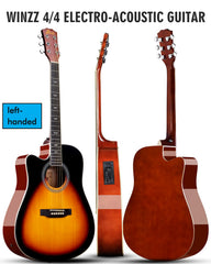 Dreadnought body with gloss sunburst finish