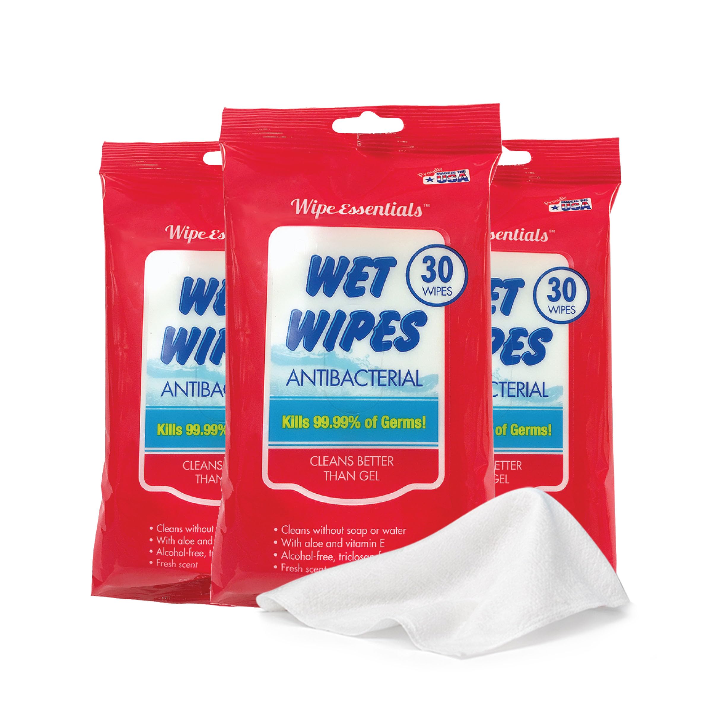 WipeEssentials hand sanitizer wipes for adults and kids 90 count