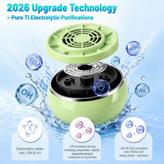 Wireless fruit cleaner device in use