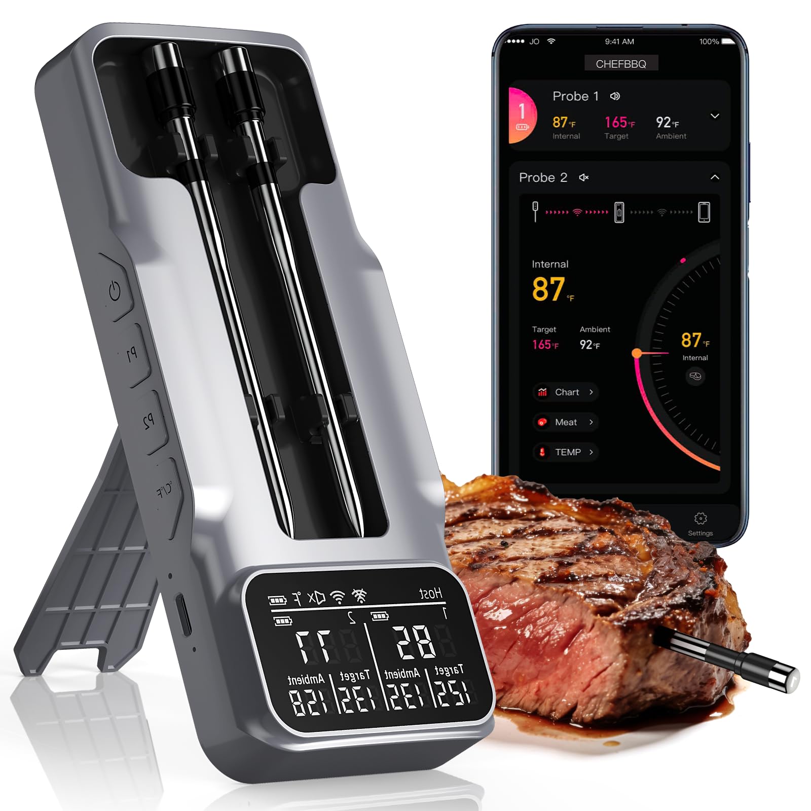 Wireless Meat Thermometer Digital 800FT Bluetooth Food Thermometer product image
