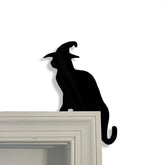 Witch Cat Door Topper black PVC 6x8 inches for door