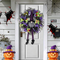 Witch's Wreath Purple Dwarf mesh decoration for door