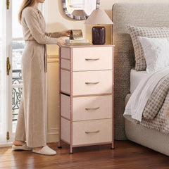 Four-drawer pink dresser for bedroom storage by WLIVE