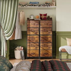 5-drawer tall dresser WLIVE fabric bins