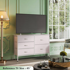 Wooden top surface on WLIVE fabric dresser for display