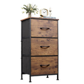 WLIVE dresser with 3 drawers wood top and fabric drawers