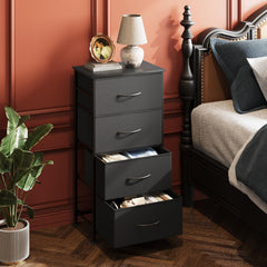 WLIVE fabric storage tower dresser in charcoal black