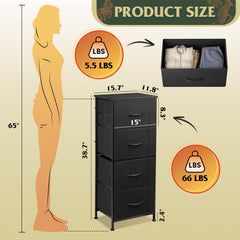 Sturdy steel frame WLIVE dresser with wood top