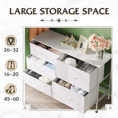 Durable steel frame with 4 adjustable feet on WLIVE dresser