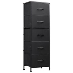 WLIVE tall dresser with 5 drawers in charcoal black