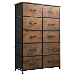 WLIVE tall dresser bedroom rustic brown wood grain finish