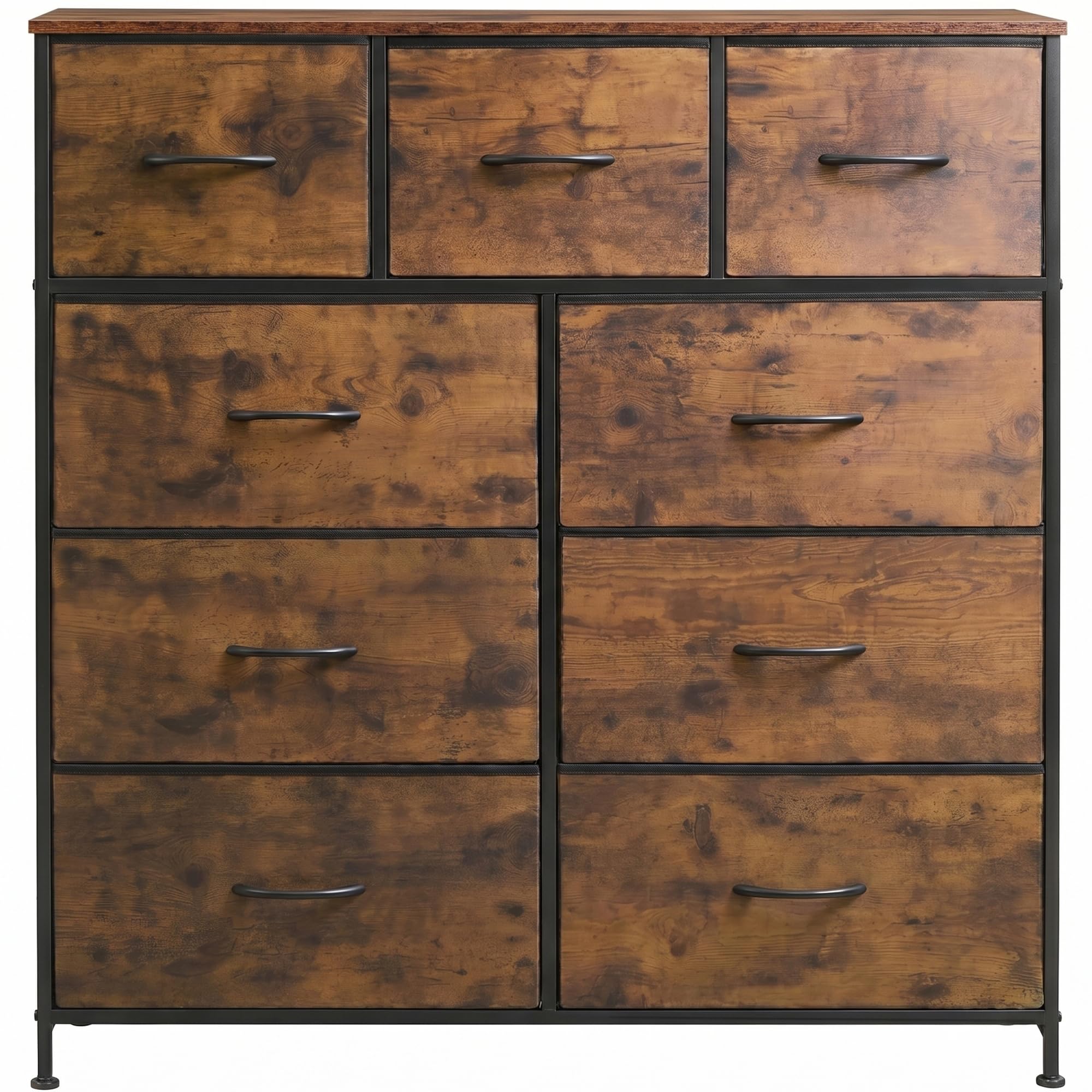 WLIVE tall dresser for bedroom rustic brown 9-drawer chest product image