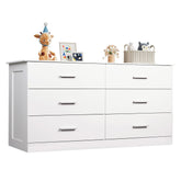 WLIVE white dresser with six drawers front view