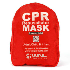 WNL CPR Rescue Mask in soft red carrying case