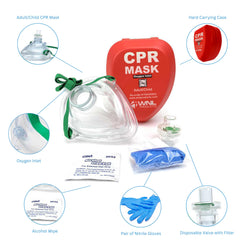 Hard case red kit with belt clip for CPR Rescue Mask kit