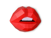 Woman Lips DIY Paper Craft Kit front view with pre-cut parts