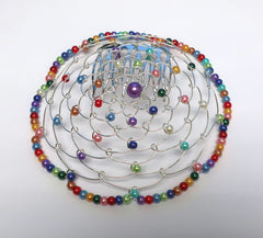 Women wearing rainbow beaded wire kippah