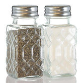Wongblee glass salt and pepper shakers with stainless steel lids