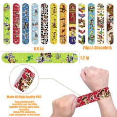 24 cartoon bracelets set 8.6 x 1.2 inches