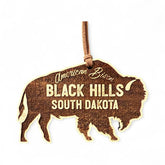 Wood Black Hills Christmas Ornament Bison 3.75 inch wide sustainable wood