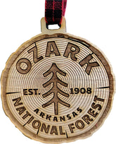 Wood Christmas Ornament Ozark National Forest laser cut 3 inch Missouri