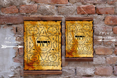 Wood framed Judaica canvas ready to hang
