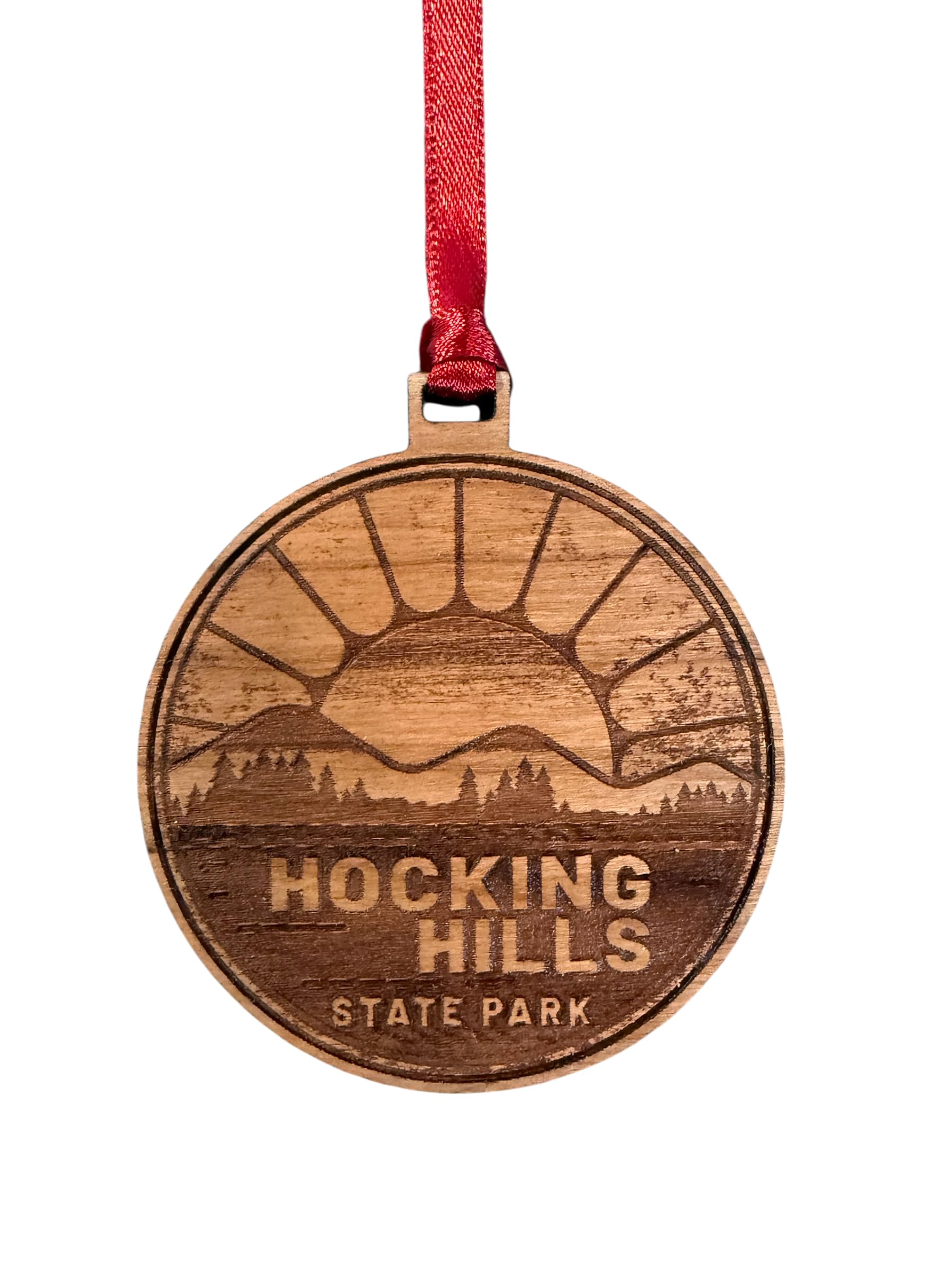 Wood Hocking Hills State Park ornament 3 inch