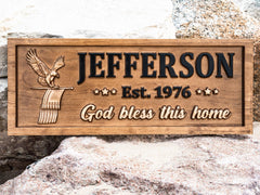 Wood Name Sign showcasing 3D carving