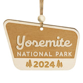 Wood National Park Ornament crafted from birch wood with laser cut detailing