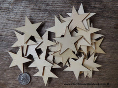 Wood stars pack of 50 for crafts and decor