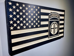 Wood USA Flag with light stain and clear coat