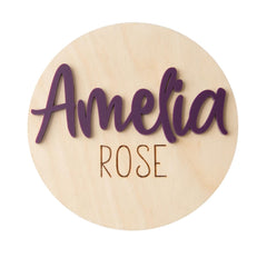Natural birchwood grain variation for Birth Announcement Sign for Hospital