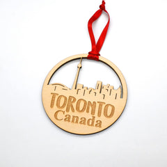 Baltic Birch wooden city skyline ornament
