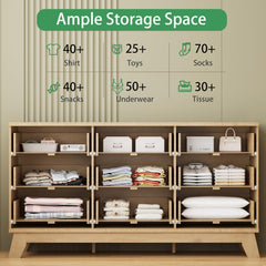 Wooden dresser TV stand surface in natural oak