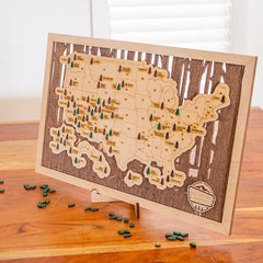 Gift wooden map for National Park travelers