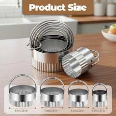 Wooden-handle cookie press mold close-up