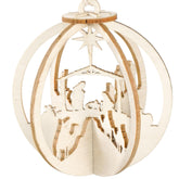 Wooden nativity scene ornament for Christmas tree