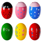Set of 6 wooden egg shakers for toddlers