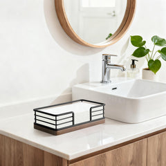Wooden rectangle napkin holder suitable for bathroom and dining