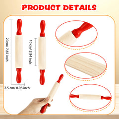 mini wooden rolling pin with silicone body and oak handle