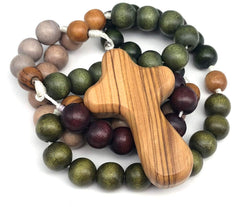 Wooden Rosary Mount of Olives with 12 mm beads and Bethlehem olivewood cross