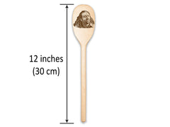 12 inch wooden spoon organic wood with mineral oil finish