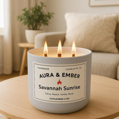 Hand-poured 16oz soy candle Charlotte Aura & Ember