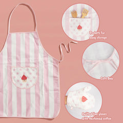 Child role playing cooking with WoodenEdu apron and hat