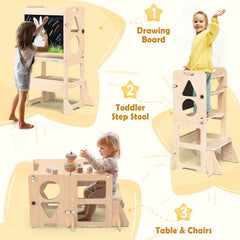 Woodure built-in BlackBoard toddler stool for drawing