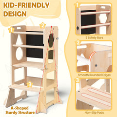 Woodure foldable learning tower side angle